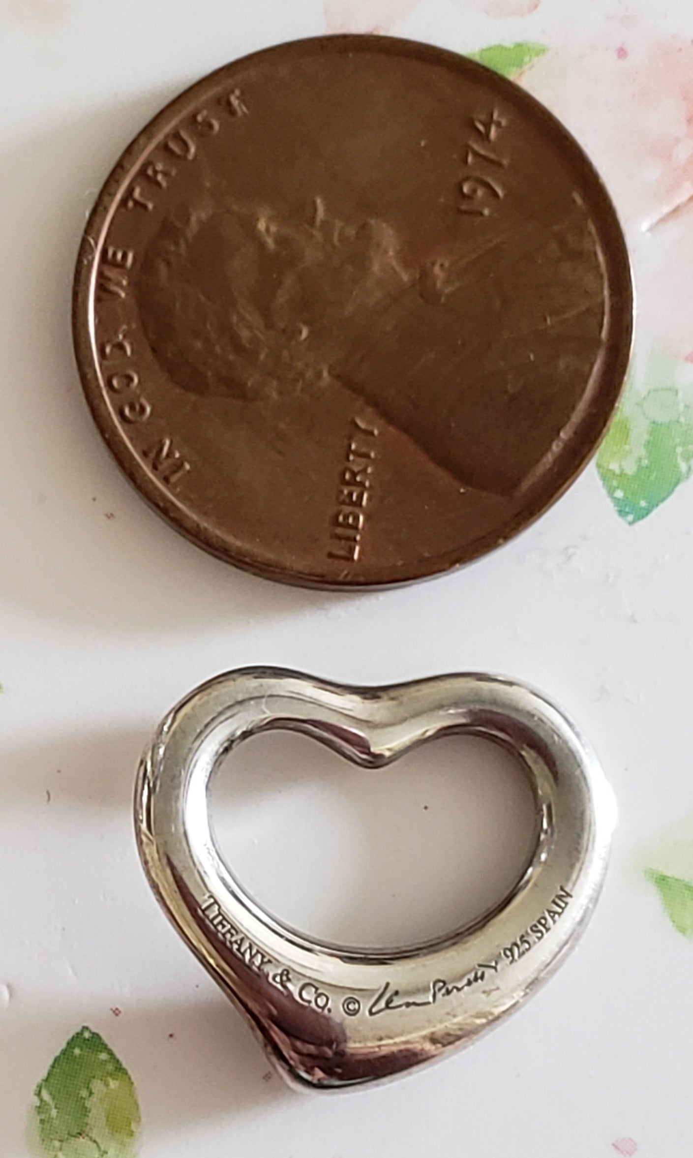 Tiffany Sterling Silver Open Heart Pendant by Elsa Peretti