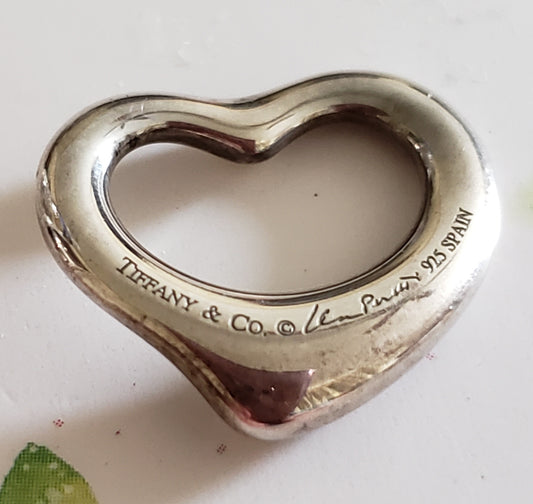 Tiffany Sterling Silver Open Heart Pendant by Elsa Peretti